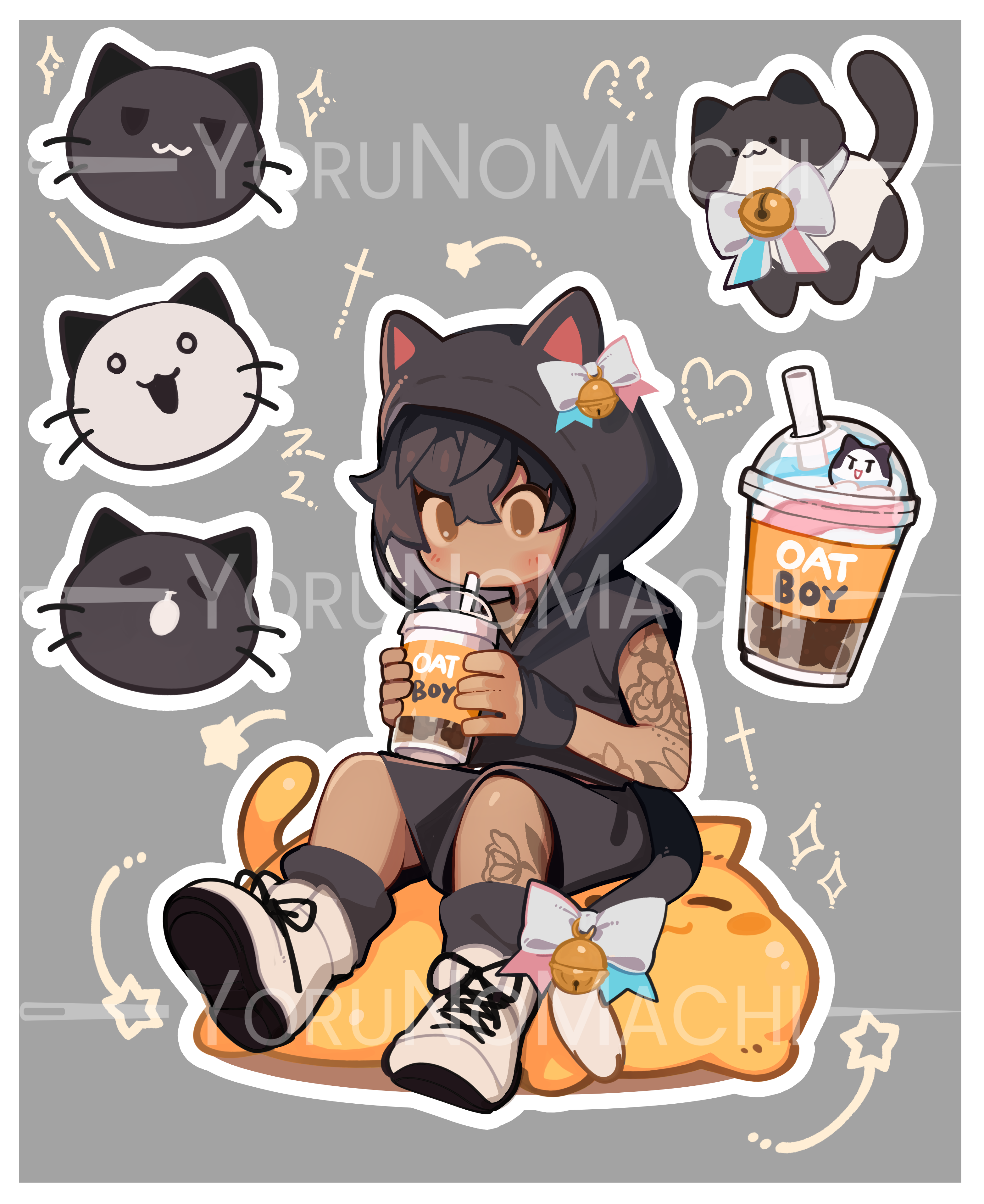 Catboy Cerberos Stickers