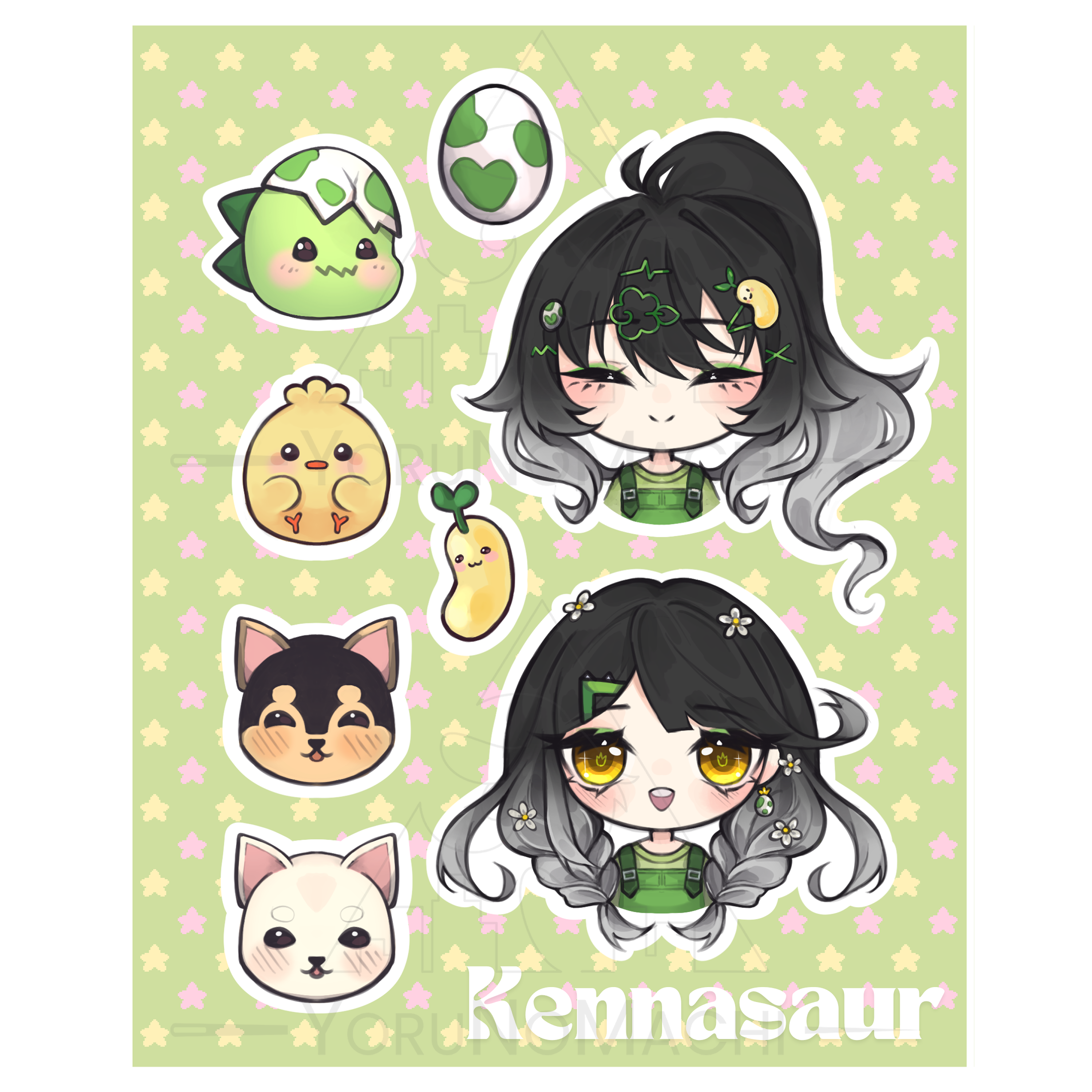 Kennasaur Sticker sheet