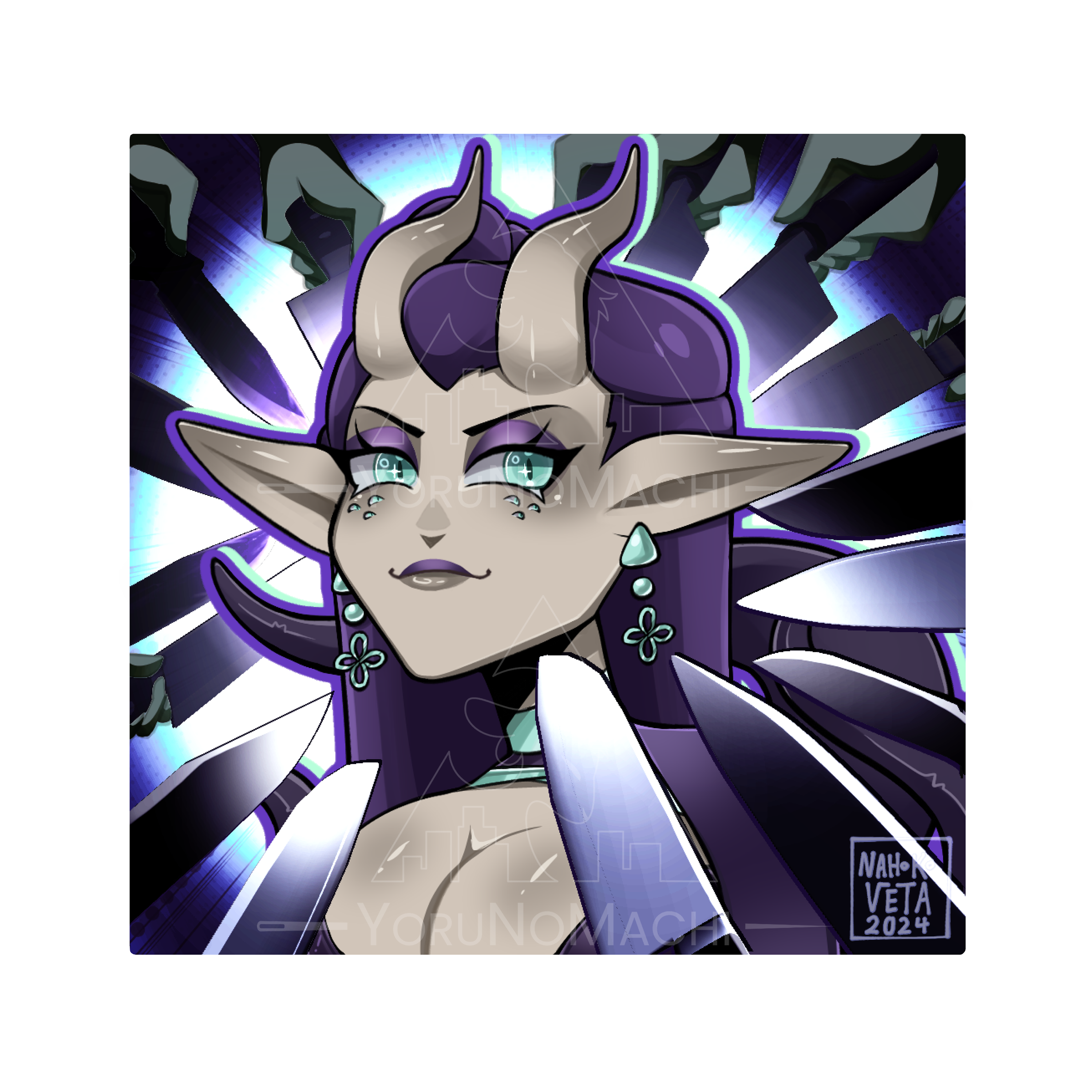 Nahoko Knife Cat Sticker