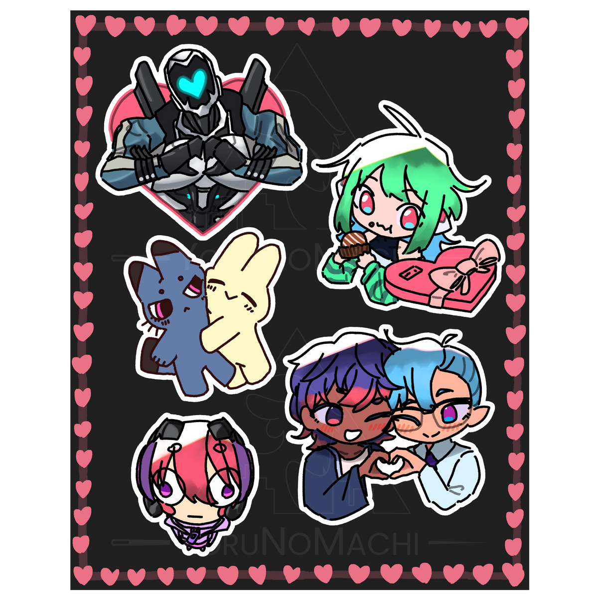 YNM Valentines Stickersheet