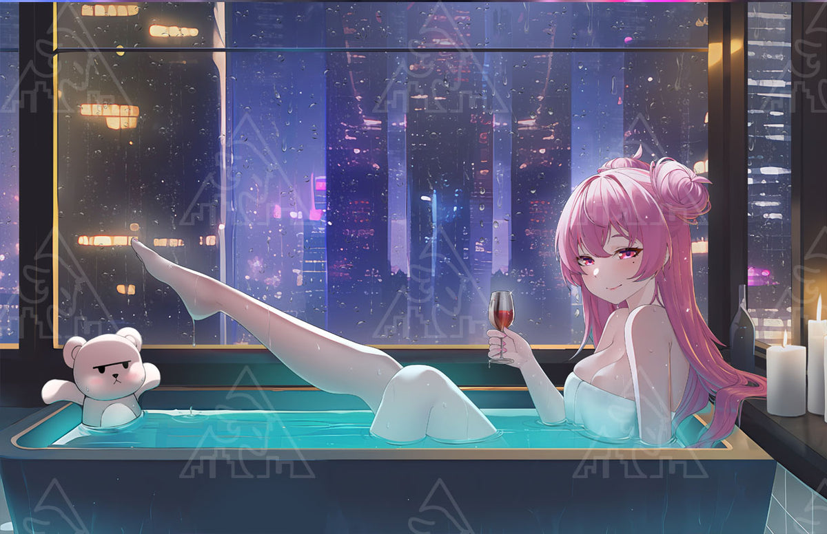 BabyPink Bath Print