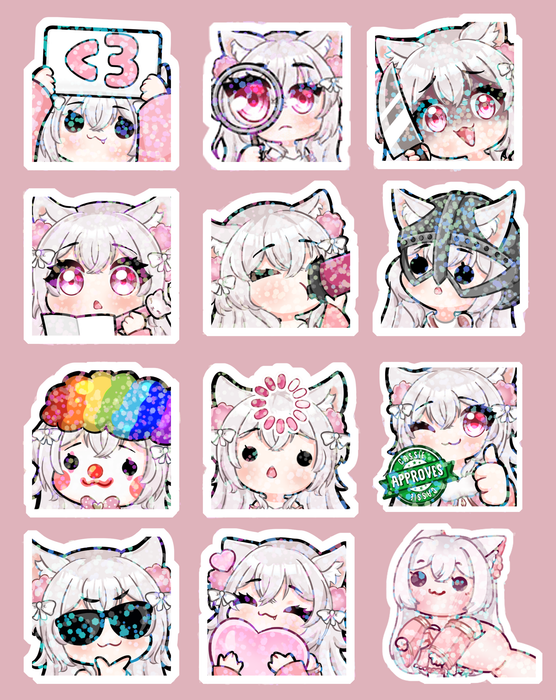 Cassie Emotes Holo Sticker Pack