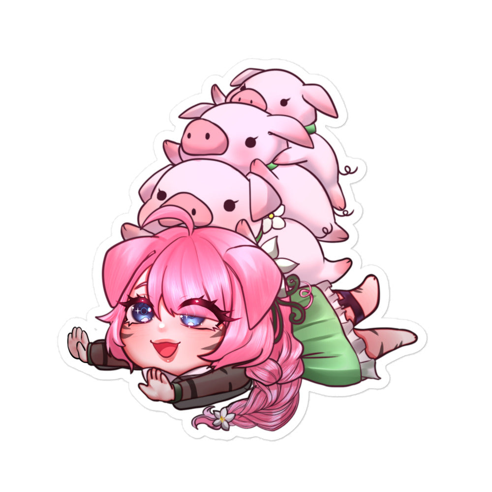 Piggy Pile Sticker