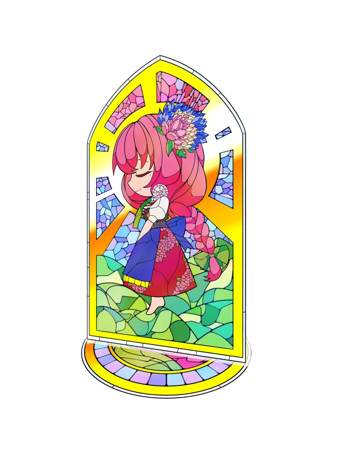 BabyPink Stained Glass Mini Standee