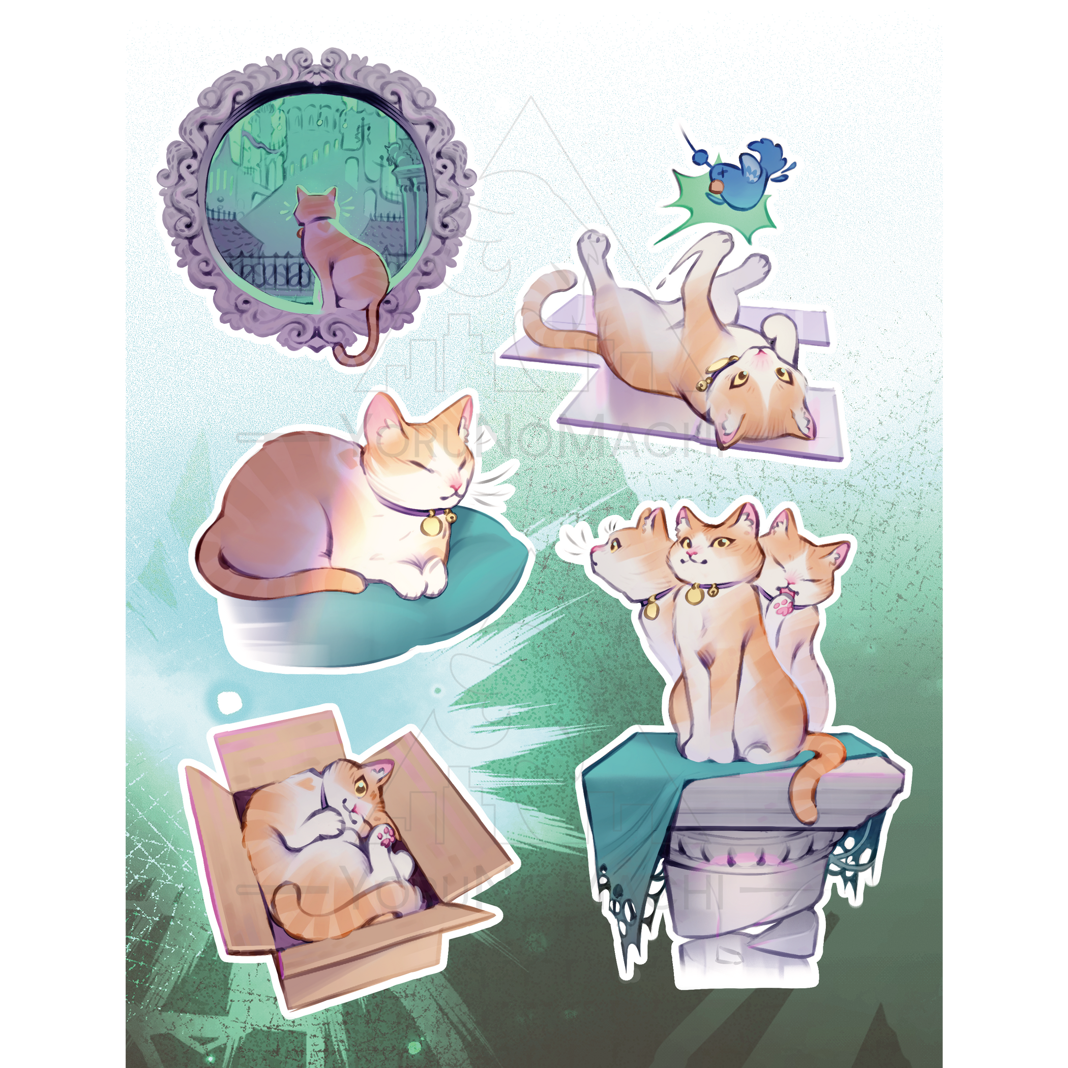Jaws Sticker Sheet — Yorunomachi