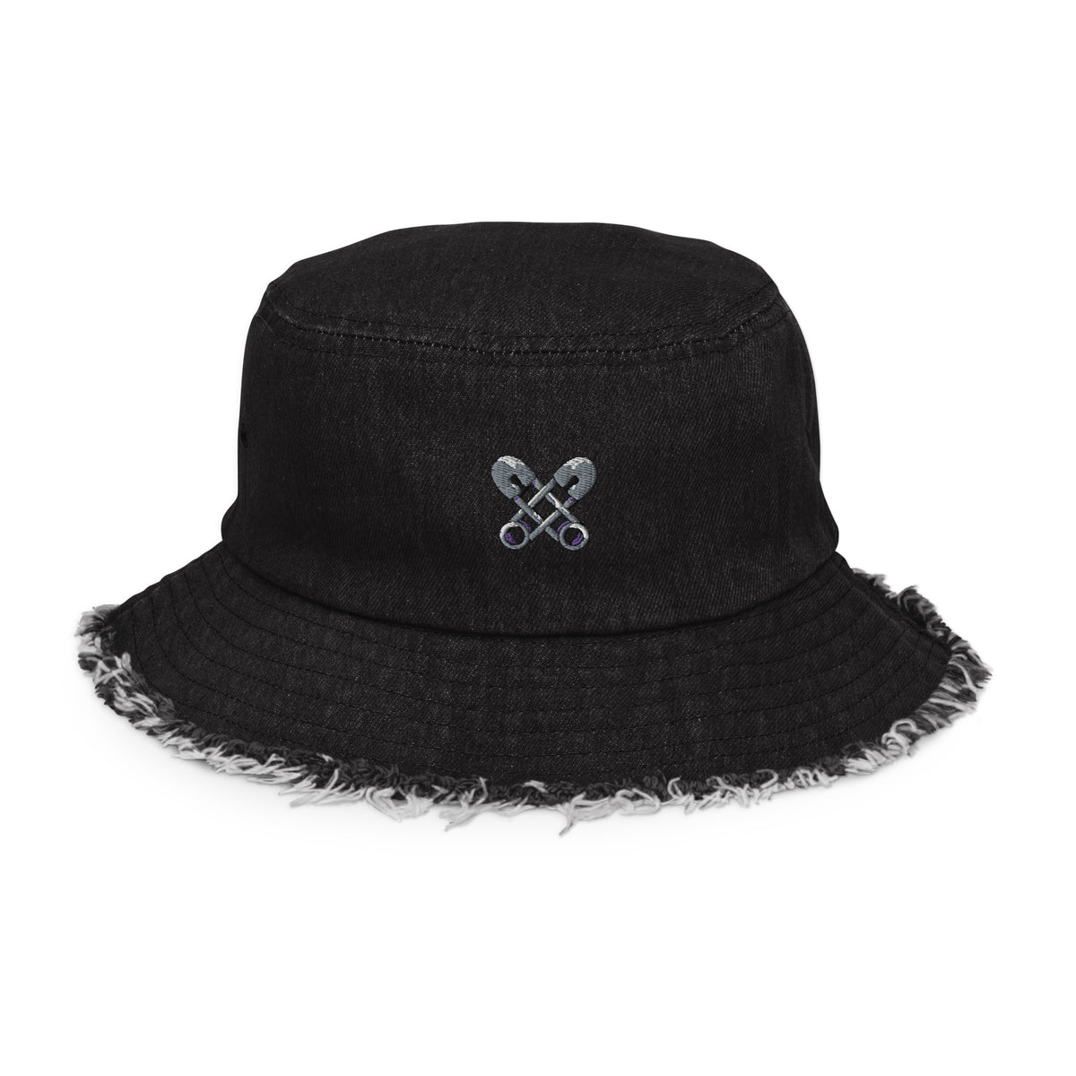 Distressed Safety Pin Bucket Hat
