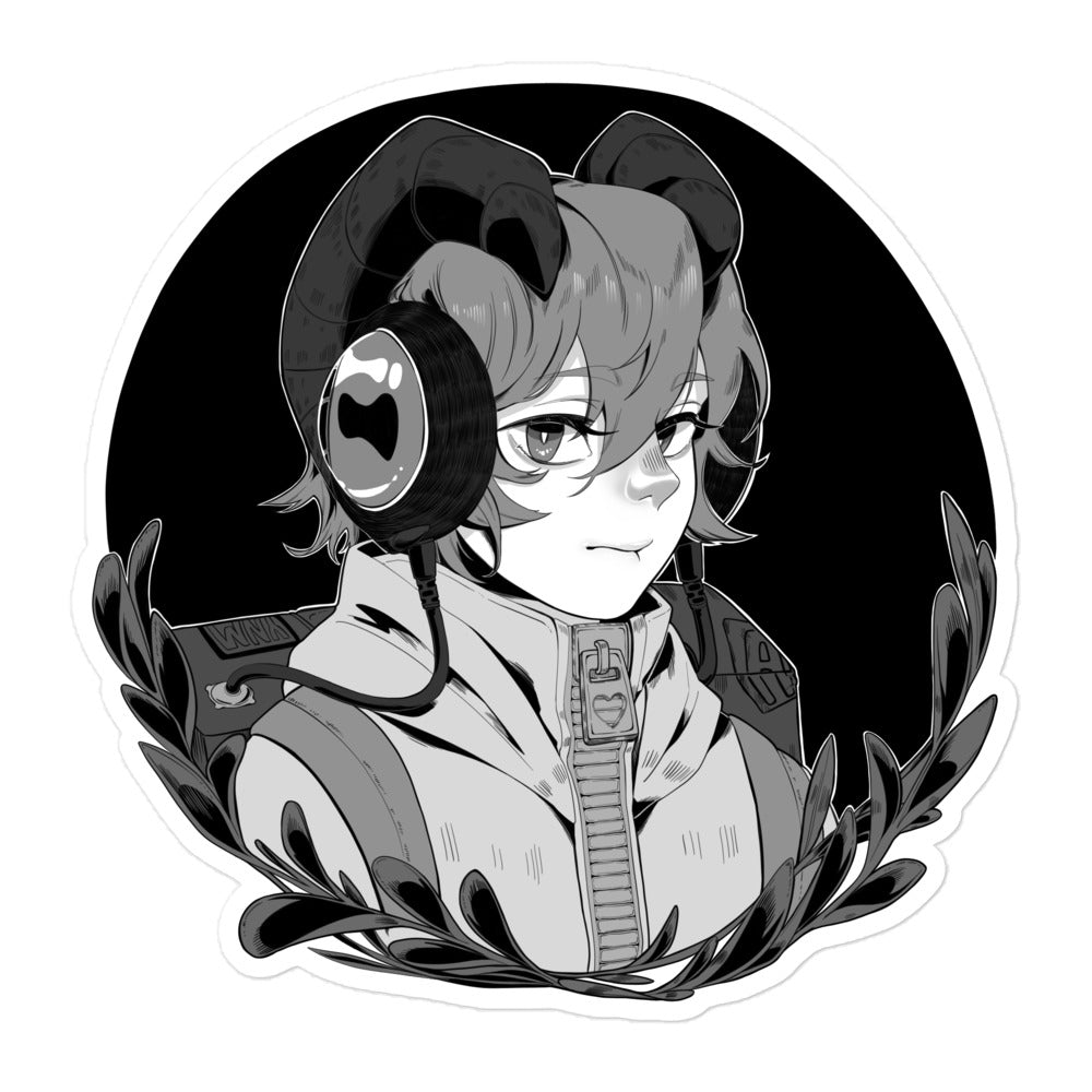 Greyscale Aries Sticker